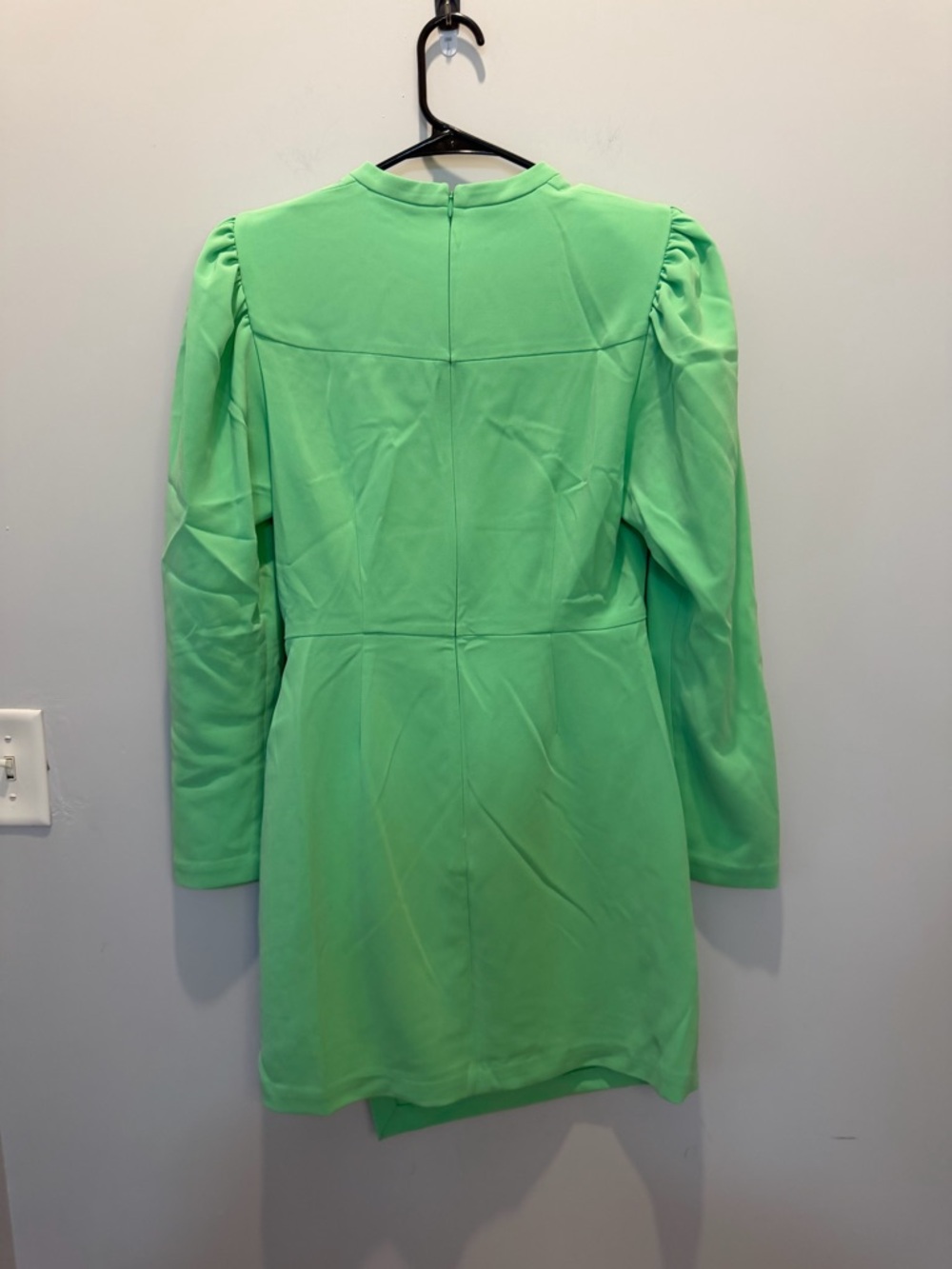 A.L.C. Mint Green Ruched-Side Long Sleeve Mini Dress - Picture 6 of 7